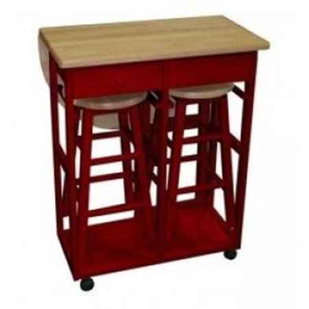 YU SHAN CO USA Yu Shan CO USA Ltd 355-29 Breakfast cart with drop-leaf table  Red 355-29